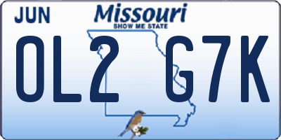 MO license plate OL2G7K