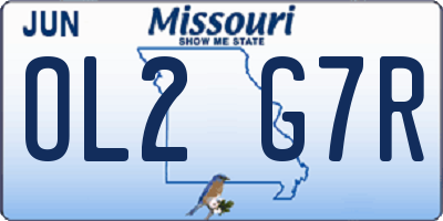 MO license plate OL2G7R