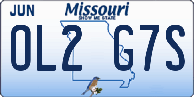 MO license plate OL2G7S