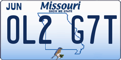 MO license plate OL2G7T
