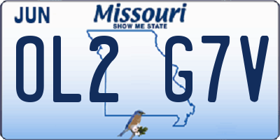 MO license plate OL2G7V