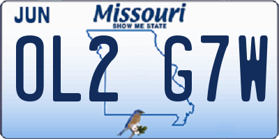 MO license plate OL2G7W