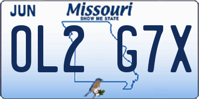 MO license plate OL2G7X