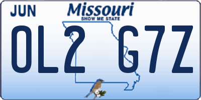 MO license plate OL2G7Z