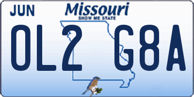MO license plate OL2G8A