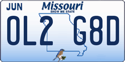 MO license plate OL2G8D