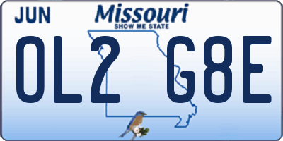 MO license plate OL2G8E