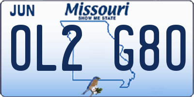 MO license plate OL2G8O