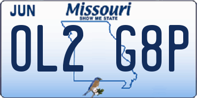 MO license plate OL2G8P
