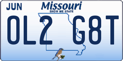 MO license plate OL2G8T
