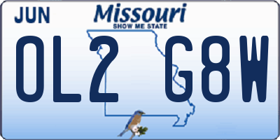 MO license plate OL2G8W