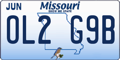 MO license plate OL2G9B