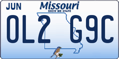 MO license plate OL2G9C