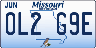 MO license plate OL2G9E