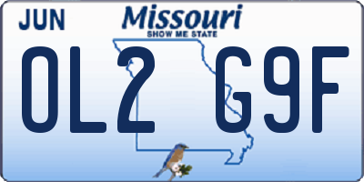 MO license plate OL2G9F