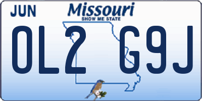 MO license plate OL2G9J