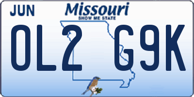 MO license plate OL2G9K