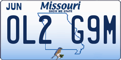 MO license plate OL2G9M