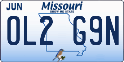 MO license plate OL2G9N