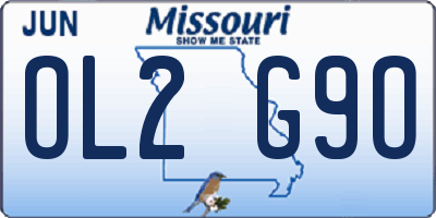 MO license plate OL2G9O