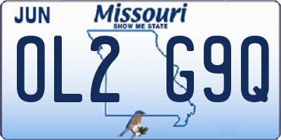 MO license plate OL2G9Q