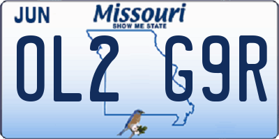 MO license plate OL2G9R