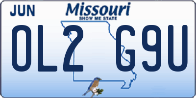 MO license plate OL2G9U