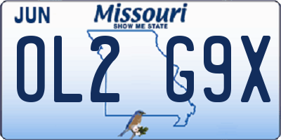 MO license plate OL2G9X