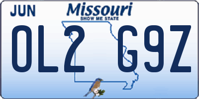 MO license plate OL2G9Z