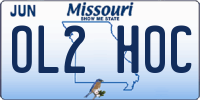 MO license plate OL2H0C