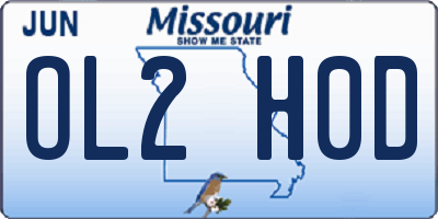MO license plate OL2H0D