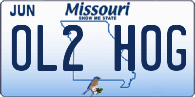 MO license plate OL2H0G