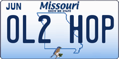 MO license plate OL2H0P