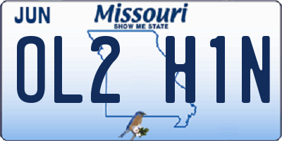 MO license plate OL2H1N