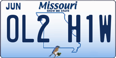 MO license plate OL2H1W