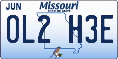 MO license plate OL2H3E