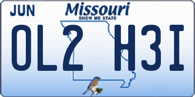 MO license plate OL2H3I
