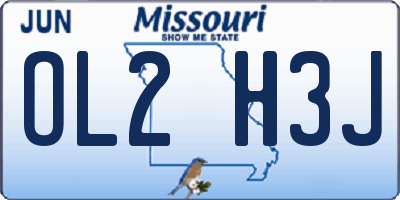 MO license plate OL2H3J