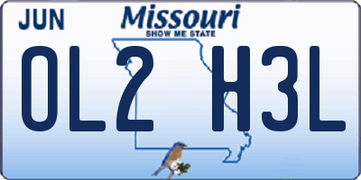 MO license plate OL2H3L