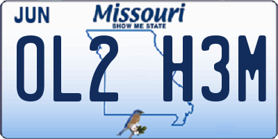 MO license plate OL2H3M