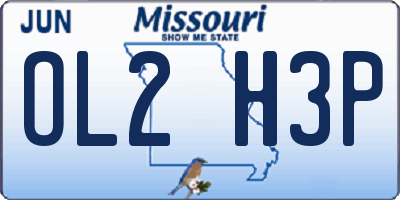 MO license plate OL2H3P