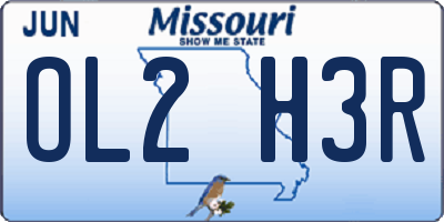 MO license plate OL2H3R