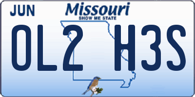 MO license plate OL2H3S