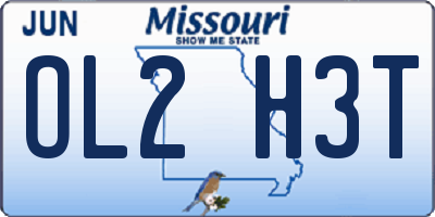MO license plate OL2H3T