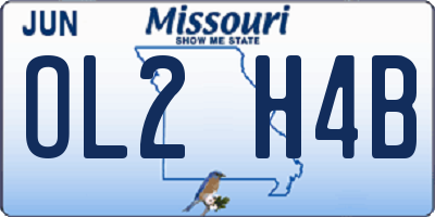 MO license plate OL2H4B
