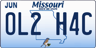 MO license plate OL2H4C