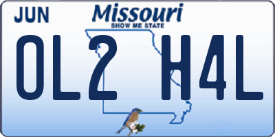 MO license plate OL2H4L