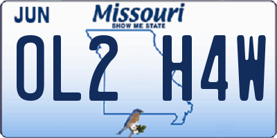 MO license plate OL2H4W
