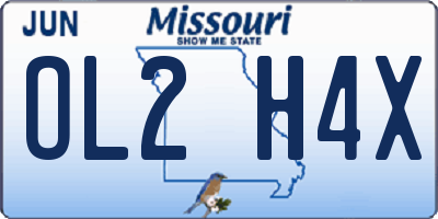 MO license plate OL2H4X