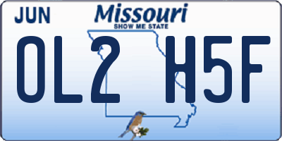 MO license plate OL2H5F